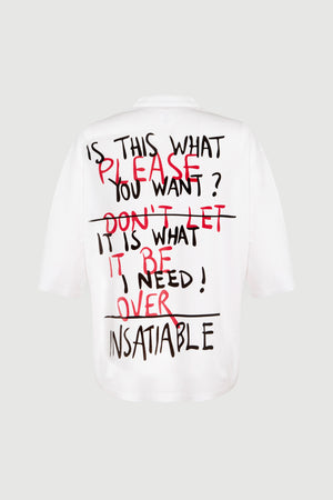 
                  
                    Load image into Gallery viewer, Insatiable T-shirt / buttoned up / Unisex
                  
                