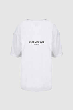 
                  
                    Load image into Gallery viewer, Assemblage Studios Logo T-shirt - back print
                  
                