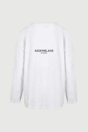 
                  
                    Load image into Gallery viewer, Assemblage Studios Logo Long Sleeve Tee - back print
                  
                