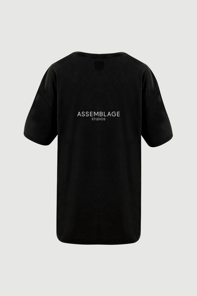 
                  
                    Load image into Gallery viewer, Assemblage Studios Logo T-shirt - back print
                  
                