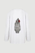 Woman With Bra Long-Sleeve Tee - back print