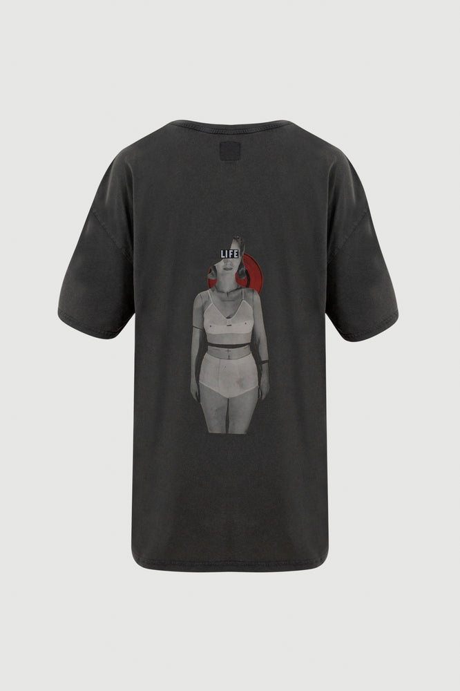 
                  
                    Load image into Gallery viewer, Woman with Bra T-shirt -back print
                  
                