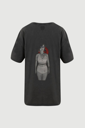 
                  
                    Load image into Gallery viewer, Woman with Bra T-shirt -back print
                  
                