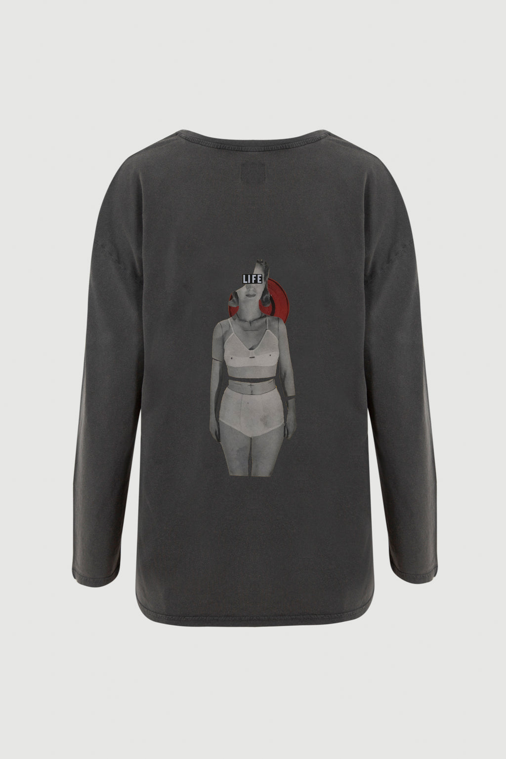 Woman With Bra Long-Sleeve Tee - back print