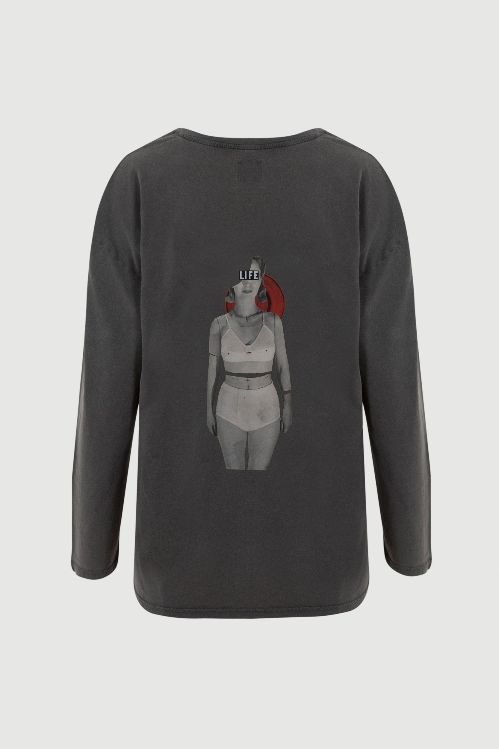 Woman With Bra Long-Sleeve Tee - back print