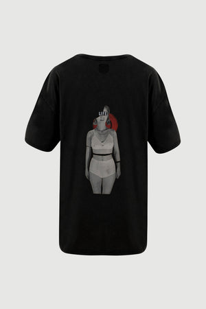 
                  
                    Load image into Gallery viewer, Woman with Bra T-shirt -back print
                  
                