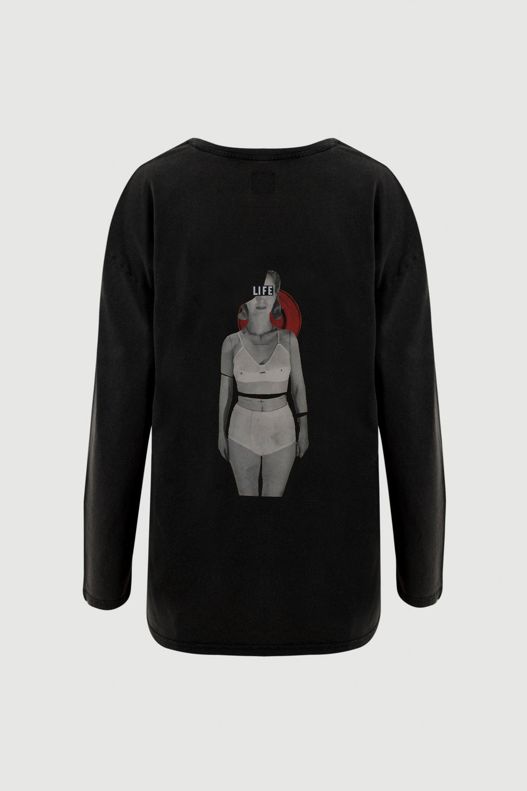 Woman With Bra Long-Sleeve Tee - back print